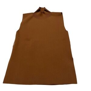 VICI Mock Neck Tank‎ Top Womens Small Brown Sleeveless Ribbed Knit